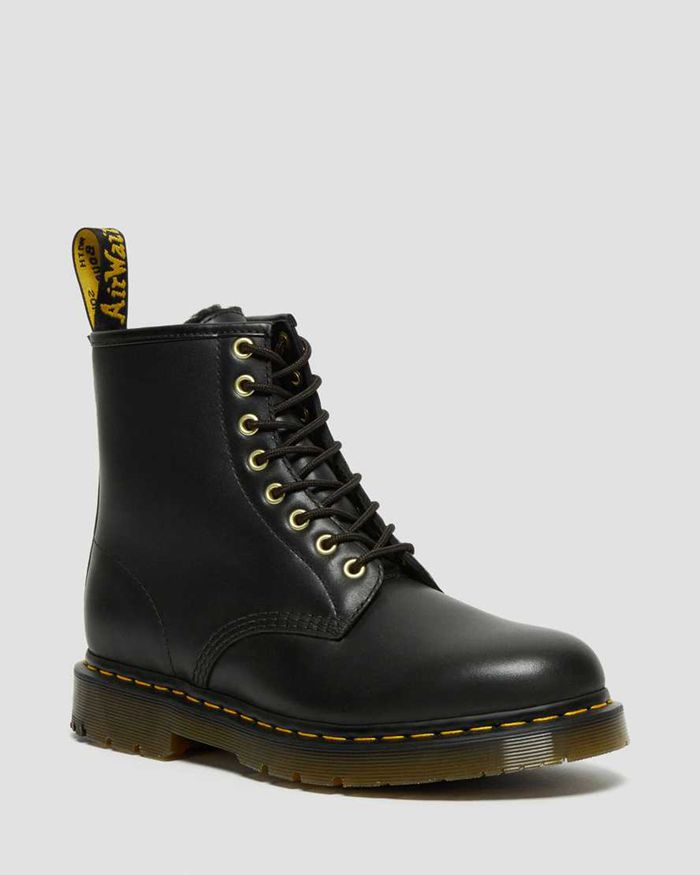 Dr Martens Womens 1460 DM's Wintergrip Leather Lace Up Ankle Boots Black - 28405FKMC